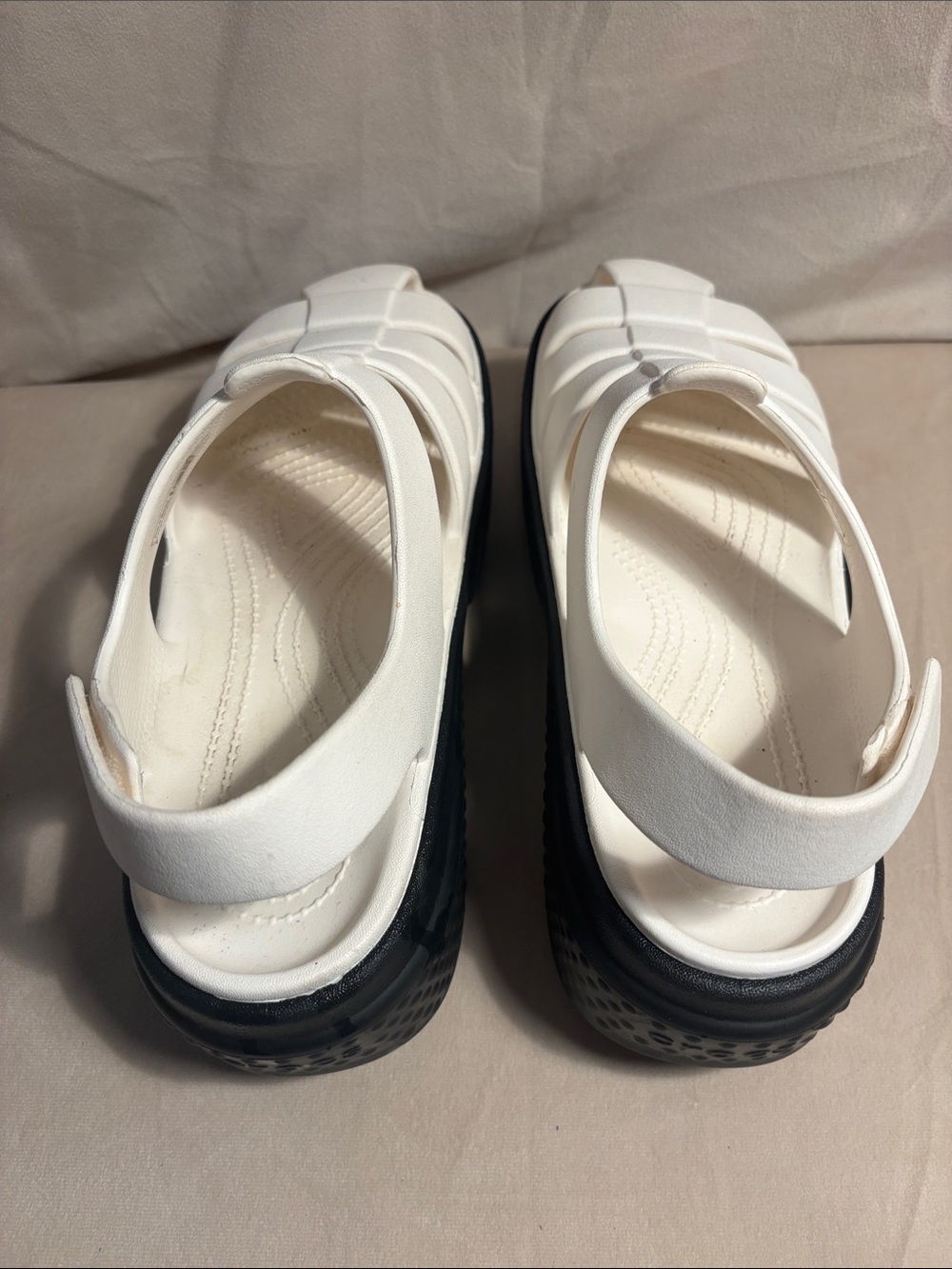 Crocs Stomp White Platform Fisherman Sandal Y2K - Picture 5 of 8